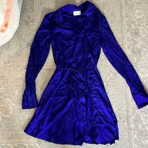 XS COBALT SILK MILLY DRESS